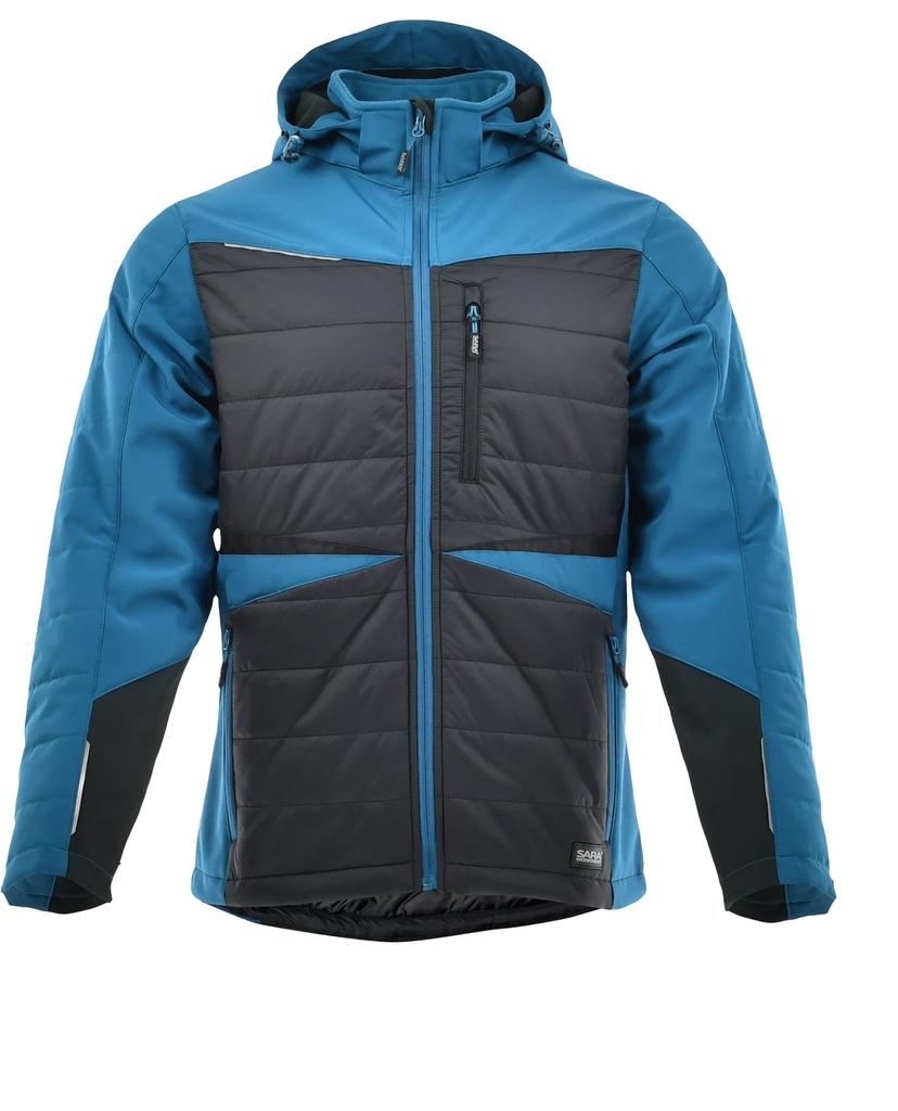 Men's hybrid winter softshell insulated work jacket - Comfort Winter SARA S Petrol-Black
