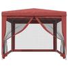 319235 vidaXL Tente de fête avec 4 parois latérales en maille Rouge 3x4m PEHD