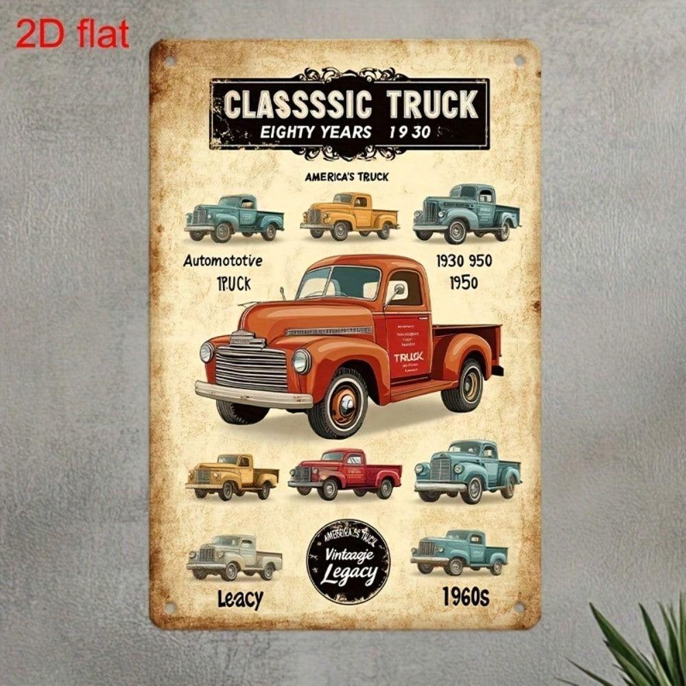 

Vintage Metal Sign Classic Truck Wall Decor 20x30cm Kitchen Art Poster