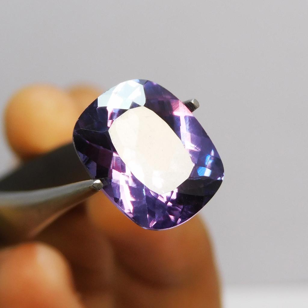 Natural Color Change Alexandrite Cushion 10.15 Ct Beautiful Certified Gemstone