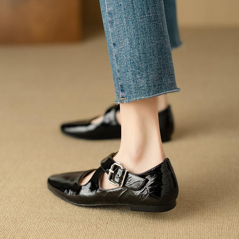 Fashion 2024 New Spring Women Shoes Square Toe Women Loafers Fashion Retro Mary Jane Shoes for Women Chunky Low Heels Ladies Shoes Flats