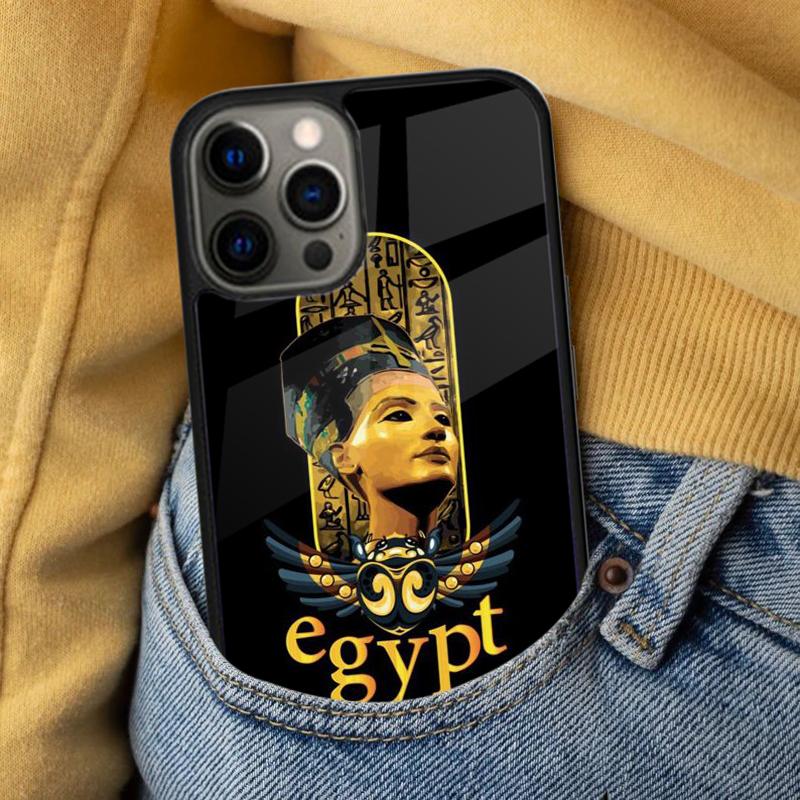 Egypt Nefertiti Anubis Ankh Soft Phone Case for iPhone 17 Air 16e Pro Max 15 Pro 13 14 Plus 11 12 MagSafe Magnetic Coque