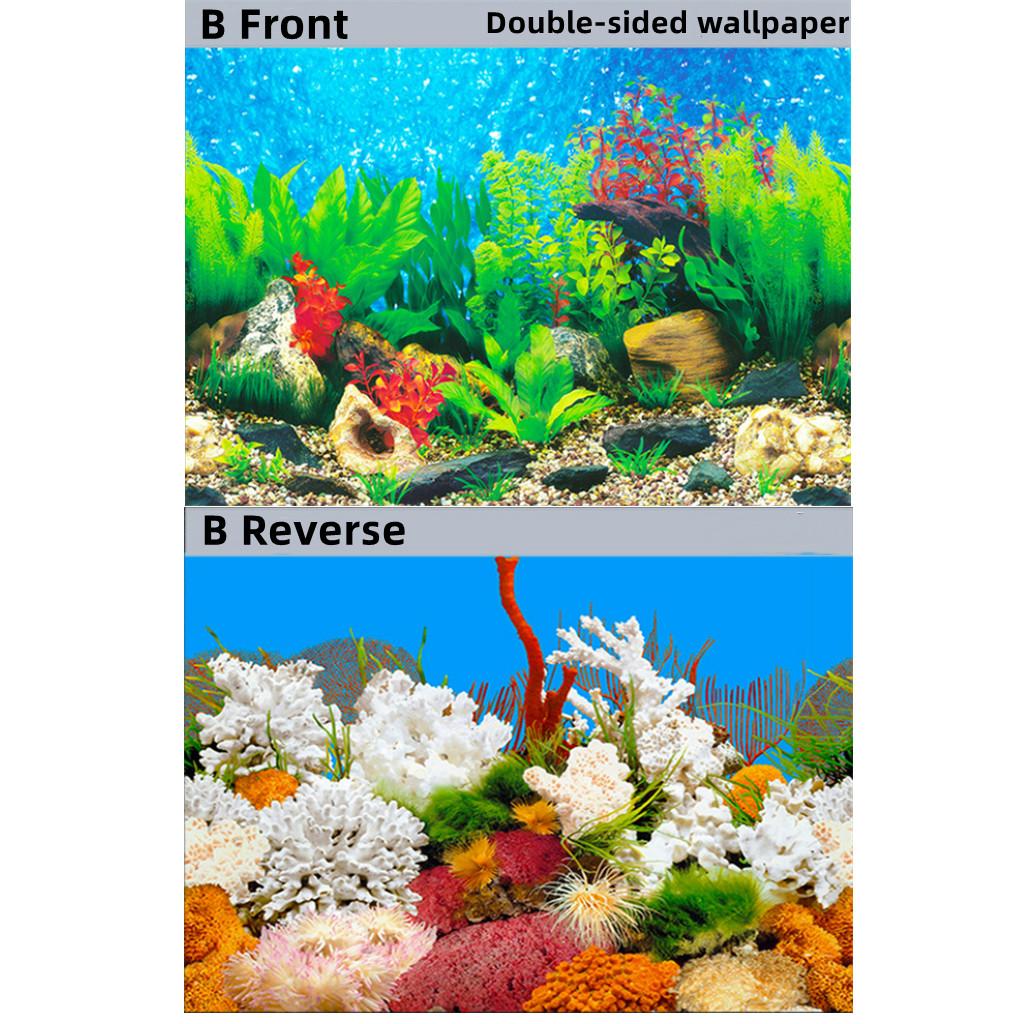 Fish Tank Background High-definition Image 3D Three-dimensional Wallpaper Background Painting Double-sided Aquarium Decoration