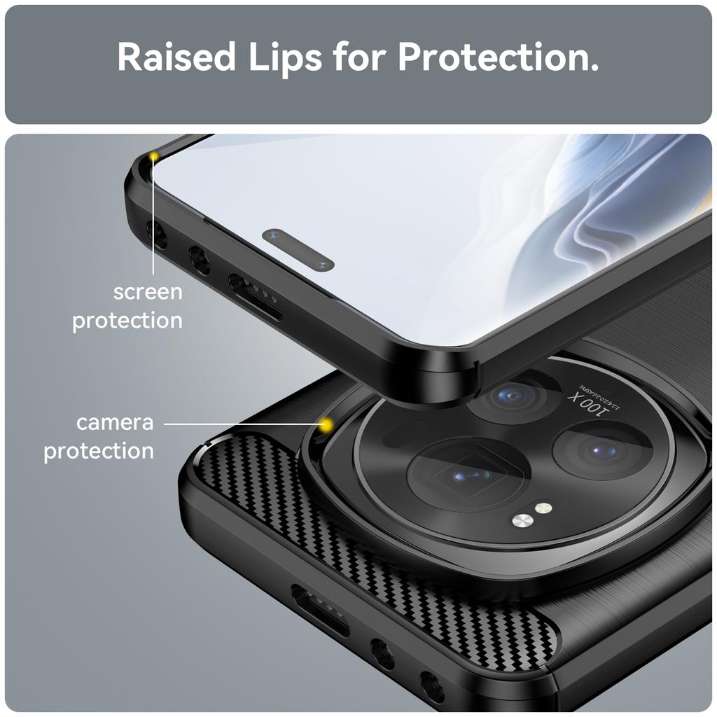 Priekš Honor Magic6 Pro 5G vāciņš Matēta oglekļa šķiedras tekstūra TPU telefona vāciņš