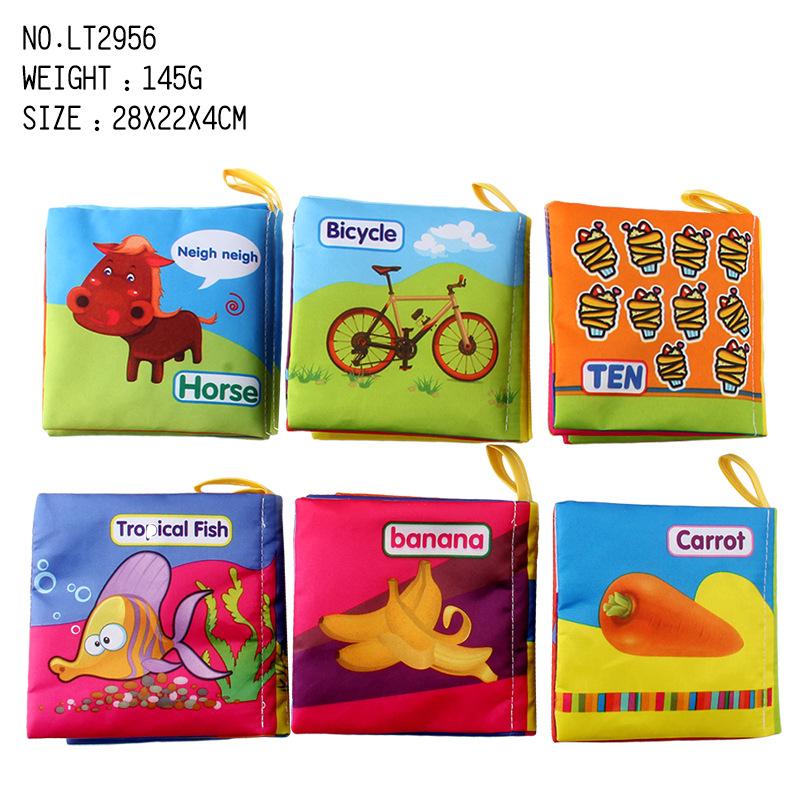 Baby Cloth Book Set Baby Science And Education Enlightenment Palm Book Traffic Ocean Animal Fruit Cognitive Toys