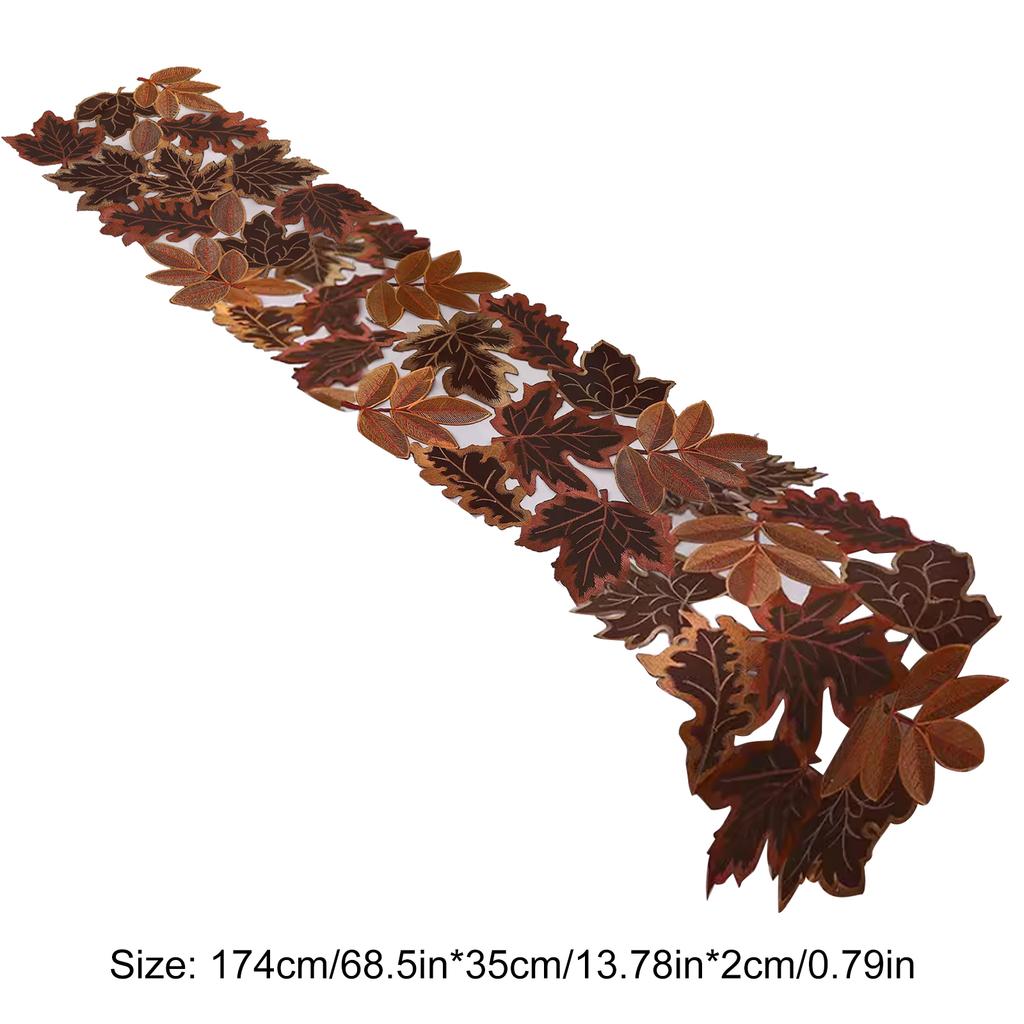1/2/5Pcs Autumn Maple Leaf Table Runner Embroidered Fall Harvest Thanksgiving Table Mats Kitchen Dining Placemats Home Decor