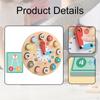 Wooden Clock,Stacking Sorter Moveable Hands Portable Fine Motor Skills ,Teaching Time Number