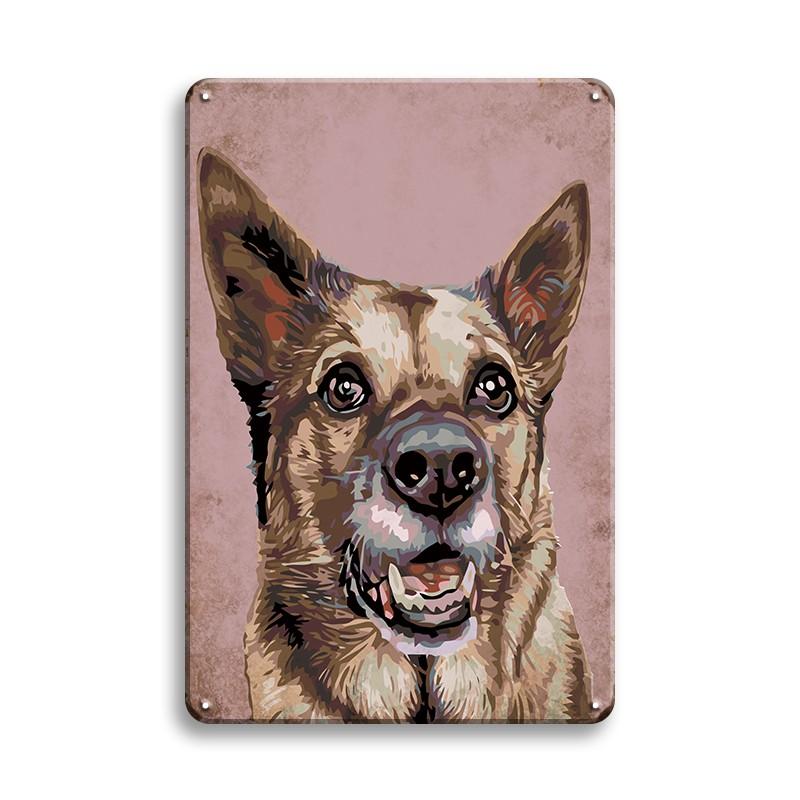 INEED Vintage Pet Plaque Cat Dog Metal Tin Sign Pub Bar Home Decor Lion Corgi Shepherd Art Poster Retro Decor Wall Iron Plate
