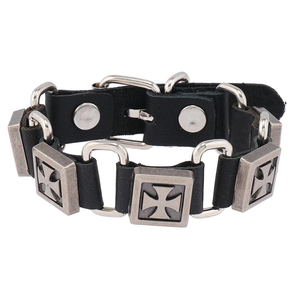 Skull Leather Punk Bracelet: European & American Trend, Cowhide Chain, Bold Hip Hop Style