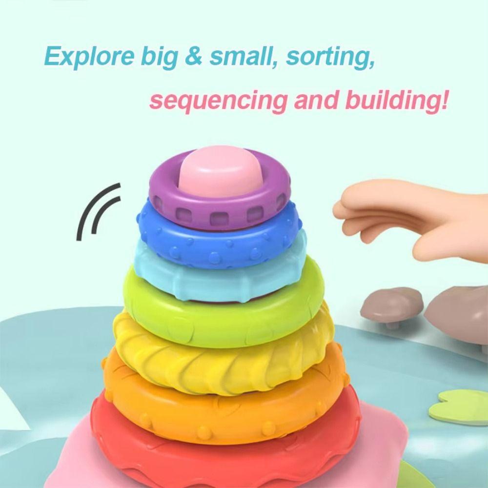 Montessori Toy Rainbow Stacker Baby Toy Irregular Square Stacking Rainbow Tower  Kids