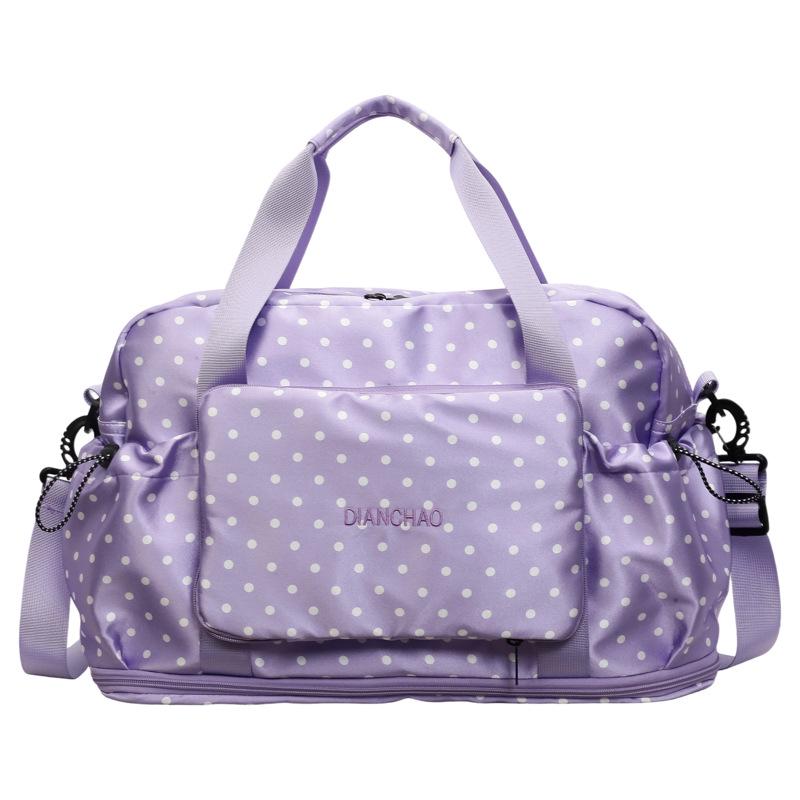 Polka Dot Multi-Functional Travel Bag - Large Capacity Fitness & Luggage Storage, Lightweight Handheld Shoulder Bag