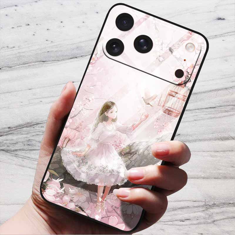 Cute Case For iPhone 17 Pro Plus Capa 17 Pro Max Bumper Luxury Tempered Glass Hard Back Cover iPhone17 Air Funda Animal Patterns