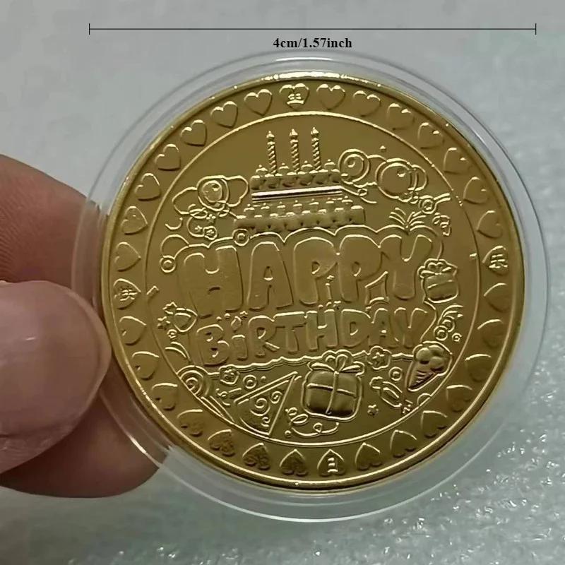 Collection Coin Lucky Happy Birthday Commemorative Coins Happy Birthday Gift Good Luck and Happiness Medal