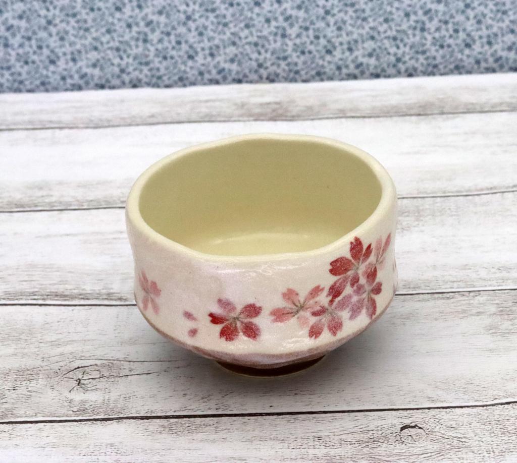 Craftsman House Matcha Bowl Small high x 10cm Made in Japan (Cherry Blossom), (6.5cm diameter),