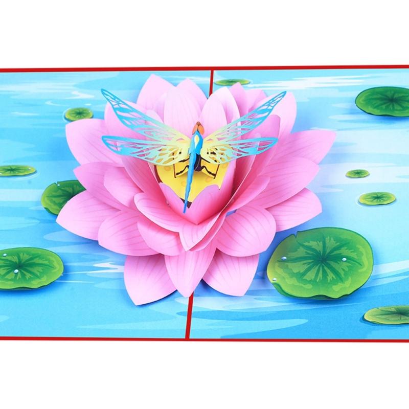 Elegant 3D Flower Dragonflies Card Flower Dragonflies Foldable Card Crafted Card for Anniversaries and Graduations