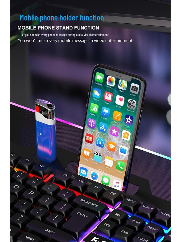 Viper KM520 Luminous Metal USB Wired Keyboard and Mouse Set for Desktop Computers