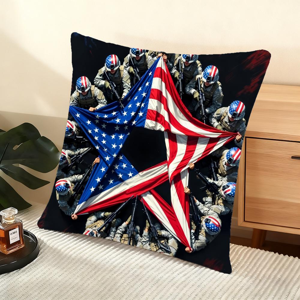 250Th Anniversary Of The Usa Cushion Cover Soft Short Plush Pillow Cover Smooth Cozy Texture Aesthetic Cushion Case Home Decor