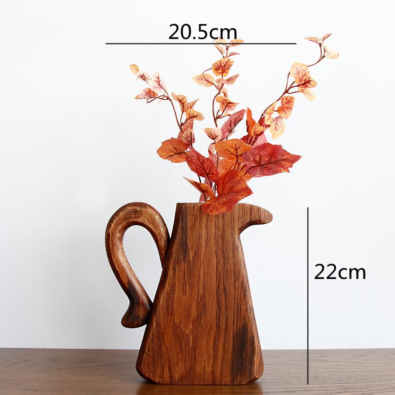 Handgefertigte Vase aus Massivholz, ausgehöhltes Glasröhrchen, Blumenarrangement, Hydrokultur, Holzvase, Topfblumen, Wohnaccessoires