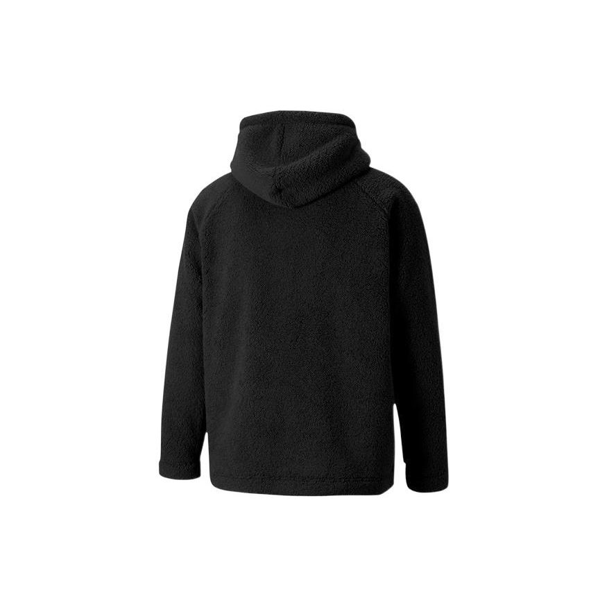 Puma Solid Fleece Warm Hooded Pullover Sweatshirt Men Tops Black 533122-01