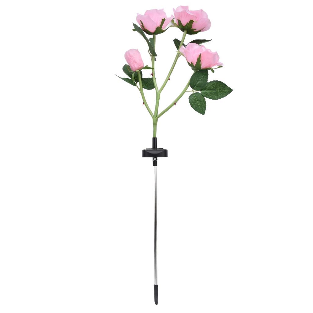 Solar Rose Light 4 Head IP65 Waterproof Decorative LED Flower Landscape Lamp for Garden