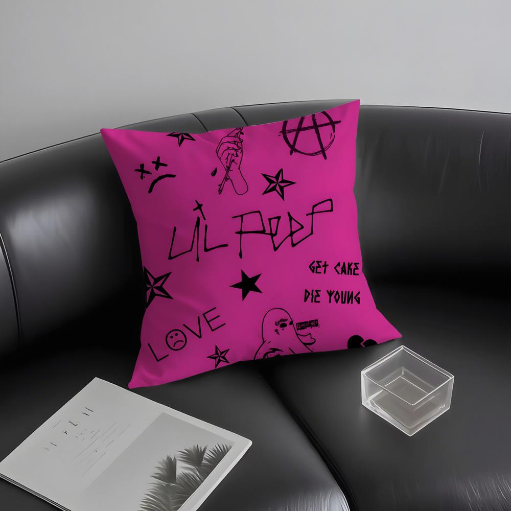 L-Lil Peepp Hells Boy Singer Cushion Cover Pillowcase Ultra Soft Skin Friendly Fabric Cloud Like Comfort & Concealed Zipper