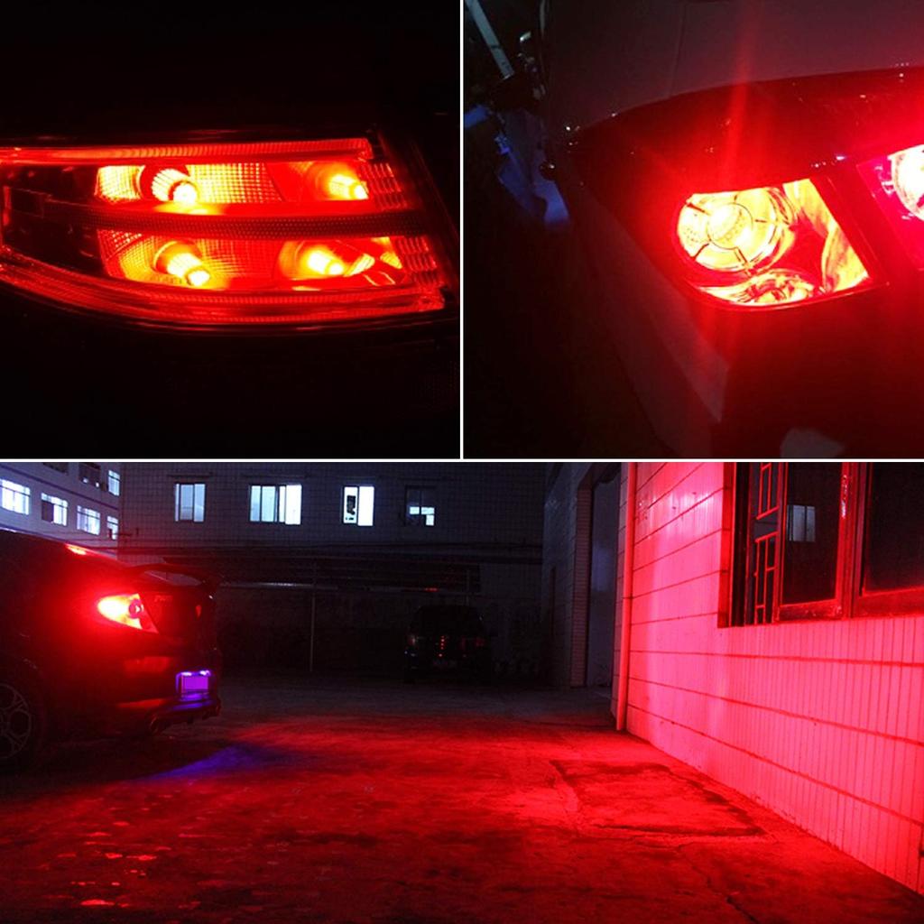 PHINLION 1157 LED Brake Light Bulbs, 2800 Lumens Super Bright 3014 103SMD 2057 2357 7528 BAY15D Red LED Bulb for Turn Signal Blinker Tail Stop