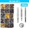 25Sets Metal Snaps Button Snap Fasteners Press Studs With 4 Installation Tools Kit For Clothes Garment Bags Shoes Leathercraft