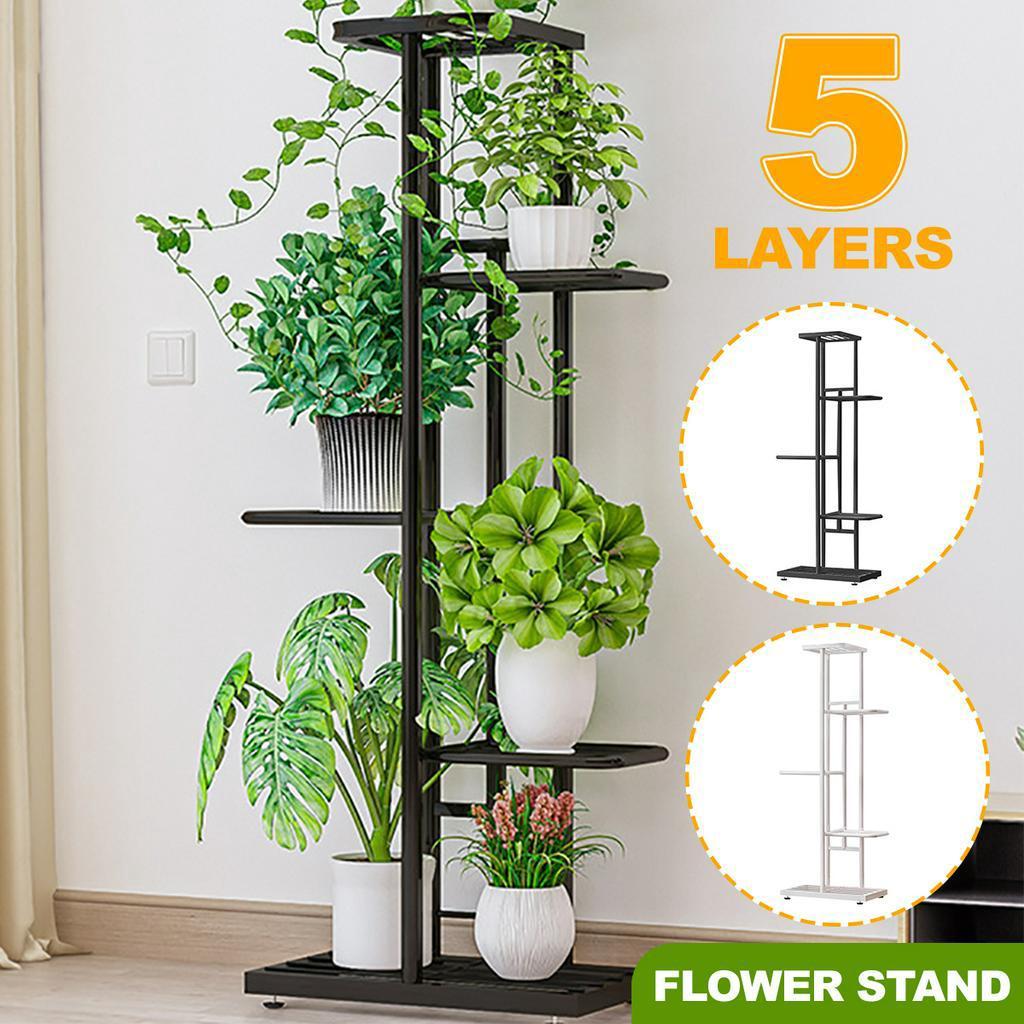 

6 цветов в горшках, 5 слоев, железная подставка для цветов, горшок, домашние подносы, вазон для растений, витрина, полка, держатель для хранения, полка, украшение для сада, балкона белый