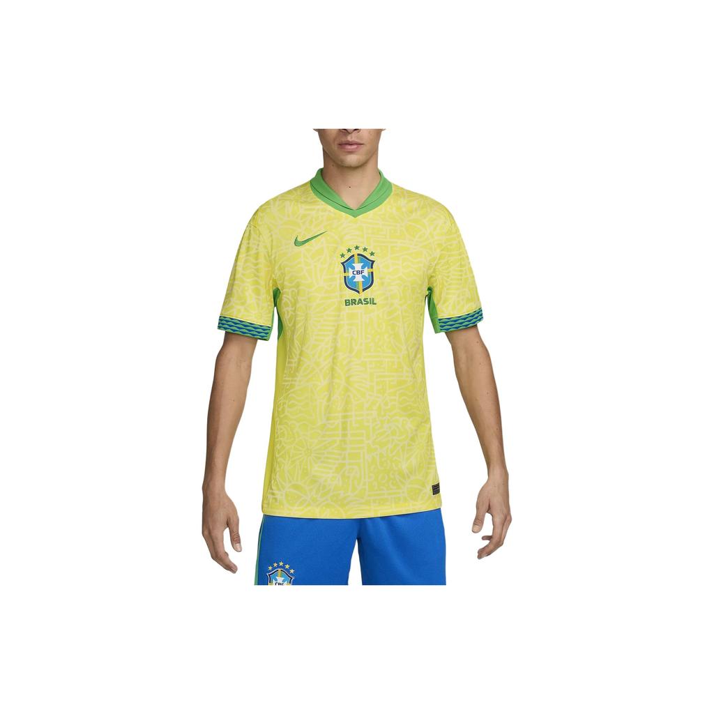 New Nike Brazil 2024 Stadium Home Men's Nike Dri FIT Soccer Replica Jersey FJ4284-706