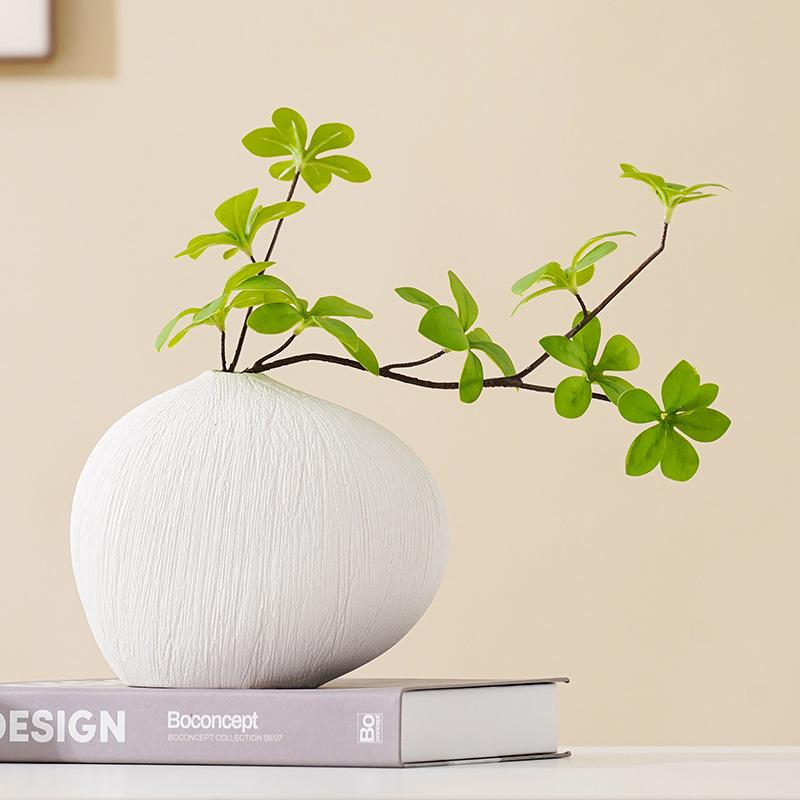 Ceramic Vase Geometric Stripes Pebbles Flower Vase Flower Arrangement Accessories Terrarium Room Decoration Accessories