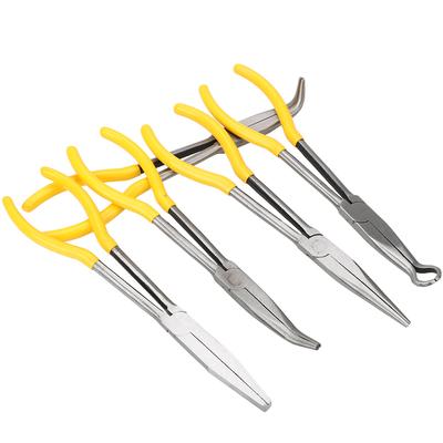 Pinces à bec extra long Outils à main 1 pièce Pointe droite coudée Équipement de mécanicien