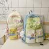 Schoolbag new Japanese small fresh contrasting color backpack female cute cartoon student high value schoolbag junior high school backpack