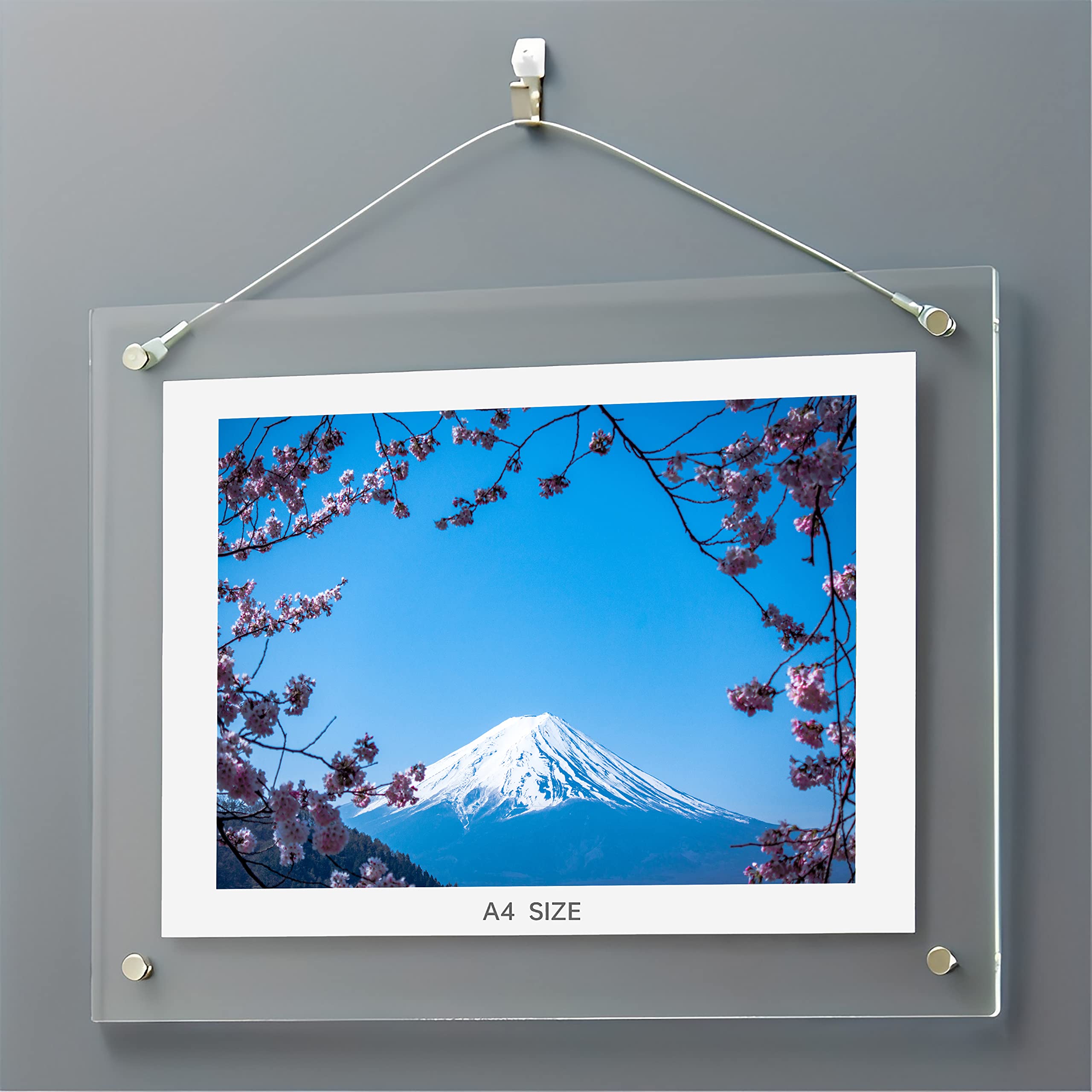 

A4 Clear Acrylic Photo Transparent Photo Wall Mounted or Ideal for Displaying and Certificates Frame, Frame, Standing, Photos, Paintings, (210x297mm)