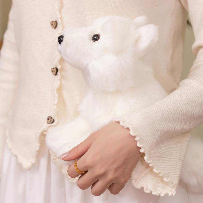 High Quality Simulated Cute Arctic Foxes Plush Toys Simulation Giant Stuffed Toys Cute Animal Plush Dolls For Kids Gifts