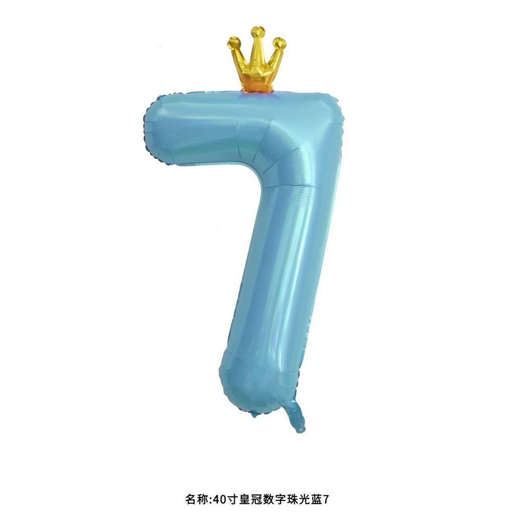 42-Inch Large Pink Crown Aluminum Film Digital Balloon Children'S 1St Birthday Party Decoration Photo Props