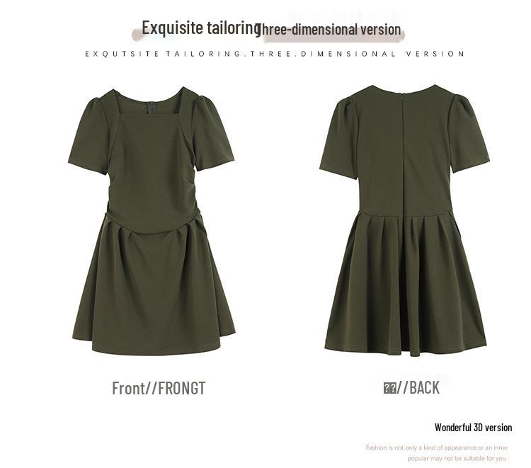 French Campanula Summer Chic Petite Square Neck Slimming Little Black Dress