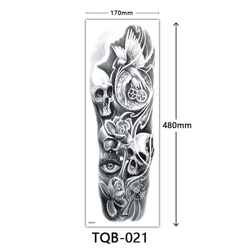 Full Arm Flower Tattoo Stickers - Large Image Design