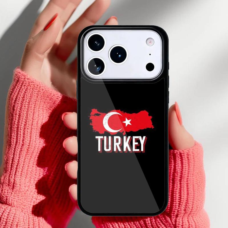 Coque de téléphone style Drapeau Turc Turquie pour iPhone 17 Air 16e 15 14 13 Pro Max Housse Arrière pour 12 11 Pro Coque