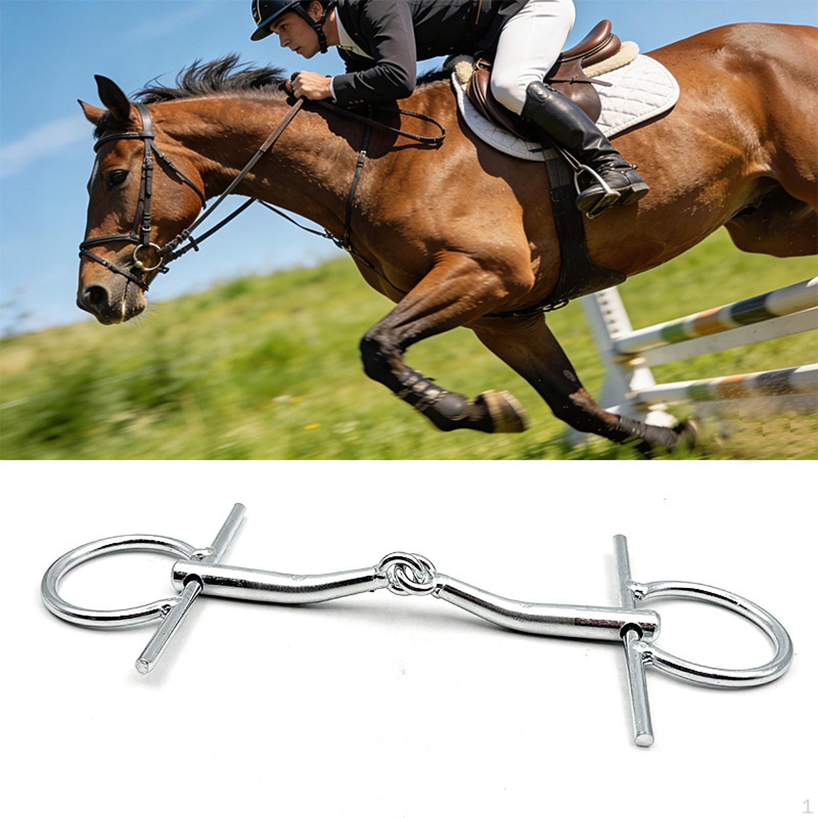

Horse Bit Training Equipment Snaffle for Sports Equestrian Beginner Practice серебряный