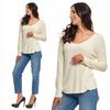 Thin Women's Classic Knitted Sweater with Long Sleeves MORAJ S White