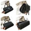 Women PU Vegan Leather Fashion Square Small Bag Ladies Pleated Quilted Metal Lock Flap Cover Long Chain Shoulder Crossbody Handbags