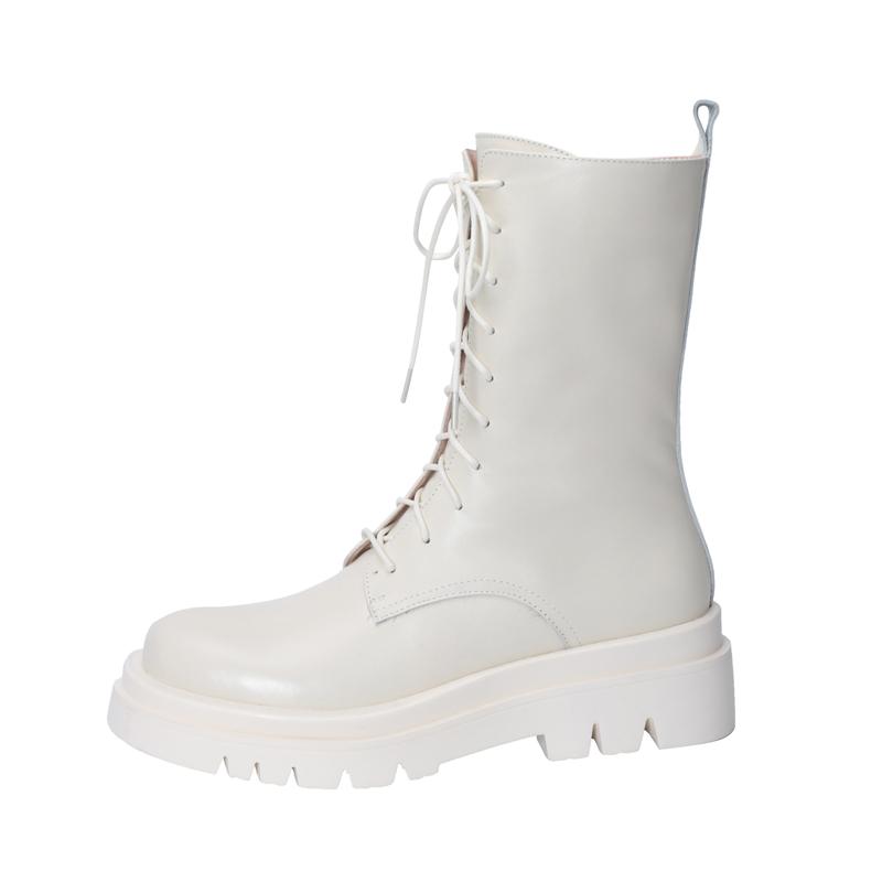 

2024 Новые Большие Размеры 34-42 Натуральная Кожа Зимние Ботинки Ботильоны Модные Ботинки На Шнуровке Натуральная Шерсть Сохраняют Тепло Женские Ботинки На Платформе 9.5 белый