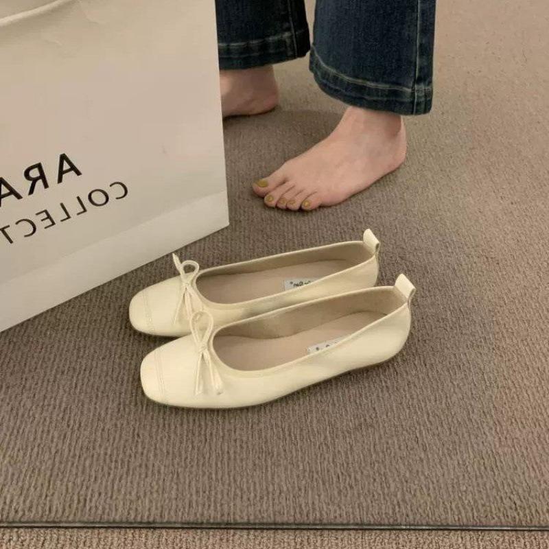 With skirt fairy style silver soft surface soft sole grandma shoes one pedal light mouth ballet shoes gentle evening single shoes