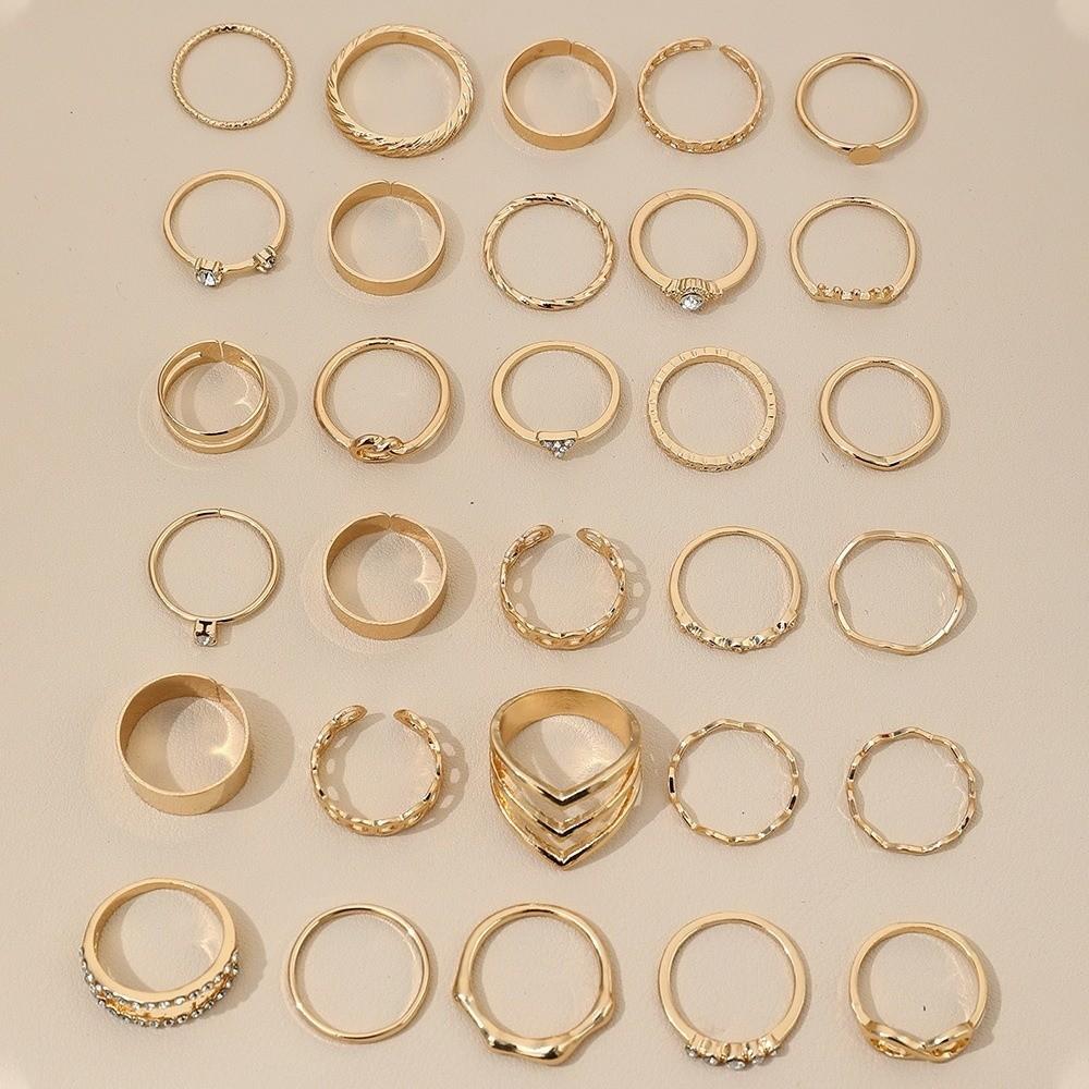 30pcs/set Geometric Knuckle Rings Set Bohemian Women's Ring Ring Jewelry Set  Jewelry Accessories