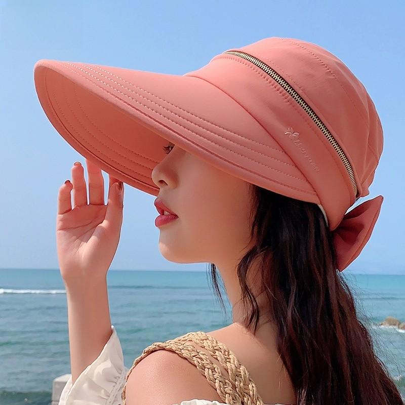 Sun Protection Outdoor Womens Summer Sun Hat With Large Brim And Detachable Top For Cycling And Beach