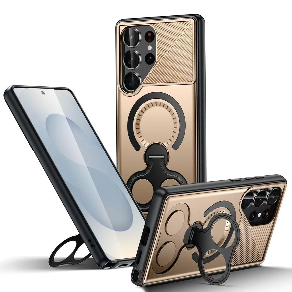 Armor Shockproof Magnetic Wireless Charging Protective Cover For Samsung Galaxy S25 S24 S23 Ultra Plus A56 A36 A16 Bracket Case