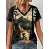 T-shirt à manches courtes pour femme imprimé en 3D, vêtements grande taille pour femme, tendance et polyvalent, décontracté, pour un usage quotidien