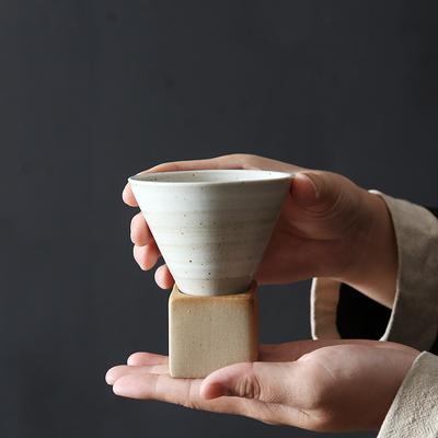 Creative Coffee Cup Japanese Coarse Pottery Teacup Cross-border Explosion Ceramic Mug Retro Water Cup Conical Cup