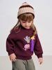 2025 Winter Kids' Fleece-Lined Cartoon Sweatshirt - Round Neck, Long Sleeve for Boys & Girls