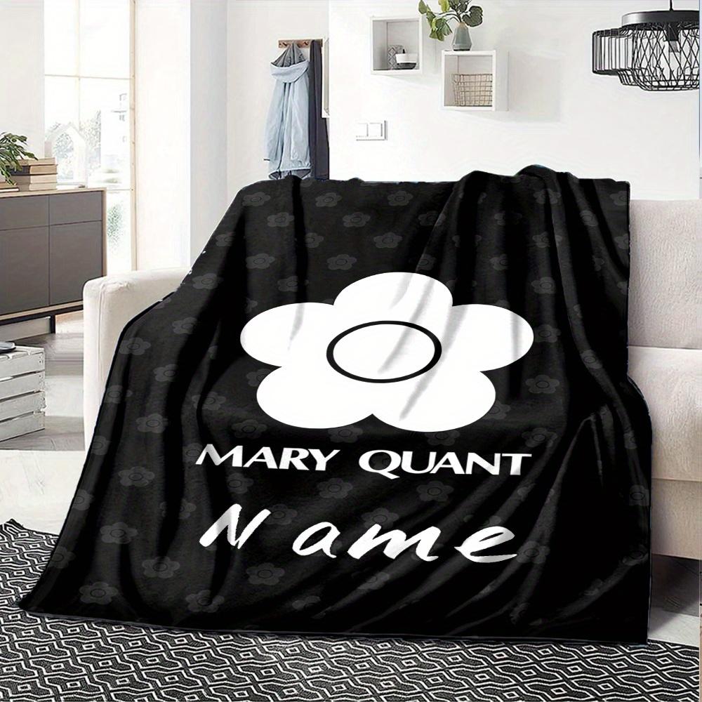 Mary Quant Flower Pattern Blanket Lightweight Blanket For Sofa Bed Travel Camping Living Room Office Sofa Chair And Bed Digital Printed Fleece Blanket